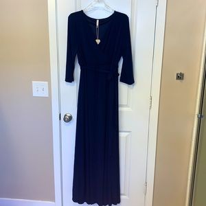 Pink Blush plus maxi dress. Navy blue